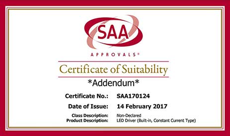 Warmly celebrate Aglare Lighting LED Flood light driver through the SAA certifications